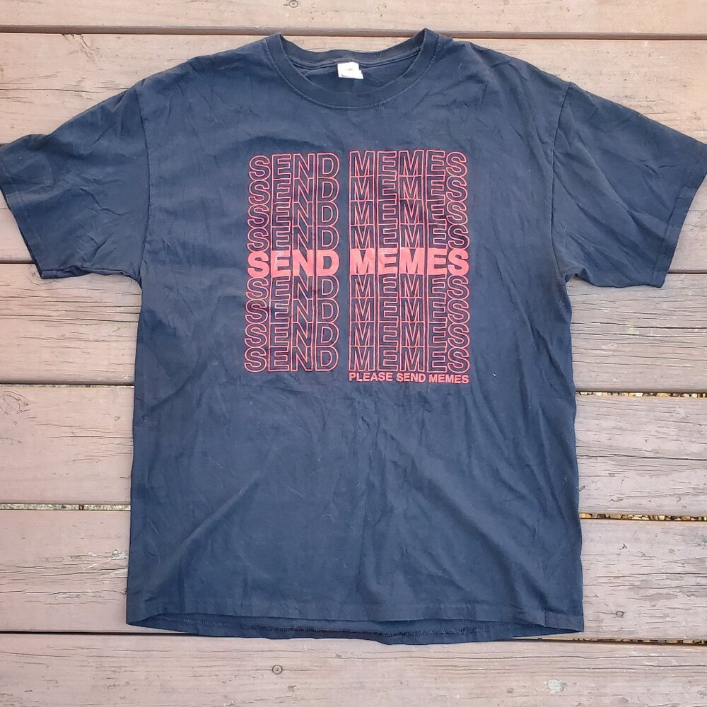Please Send Memes Black Tee - Size L